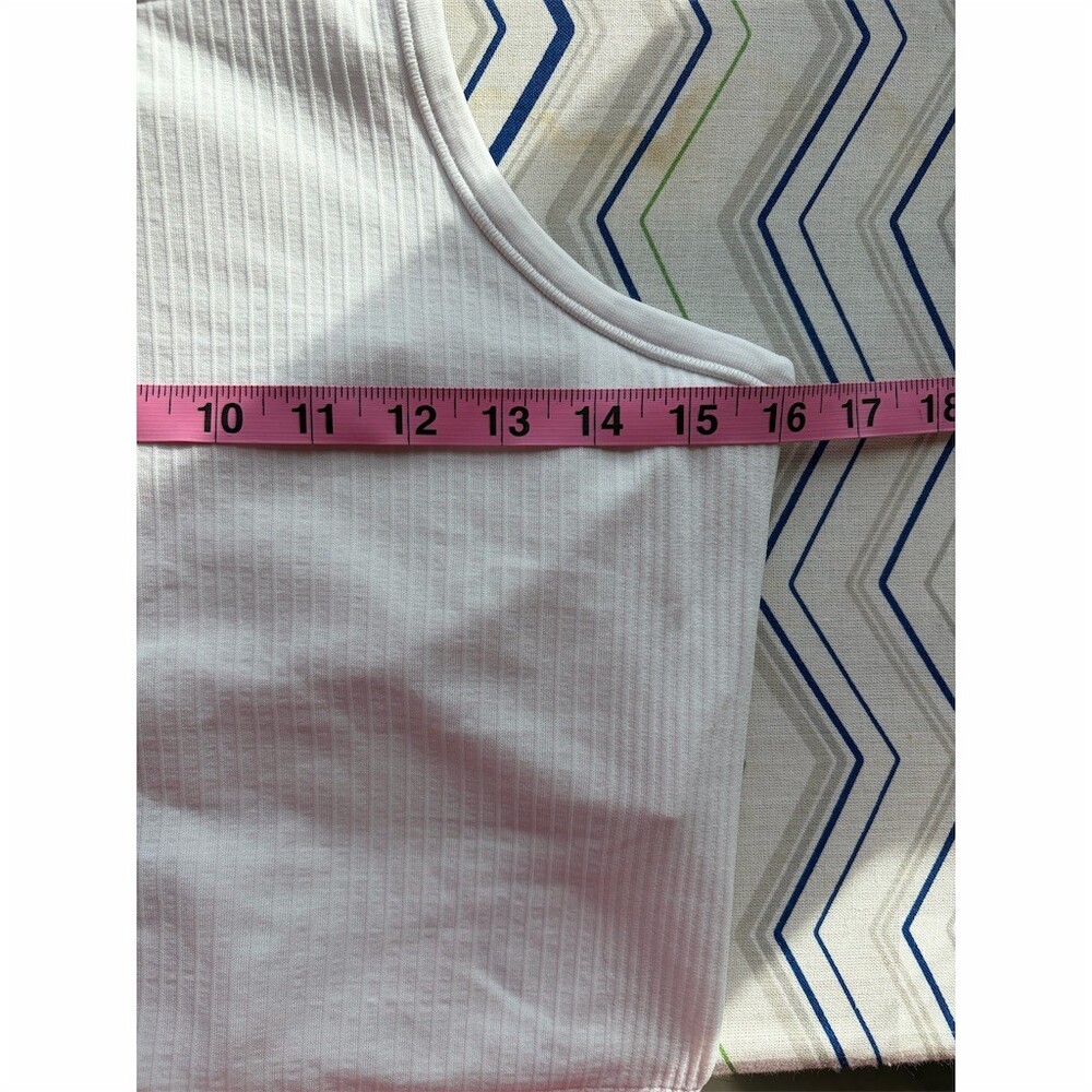 Lululemon Ebb to Street Crop Tank Top Womens Size 10 White Ribbed Racerback - Picture 3 of 5